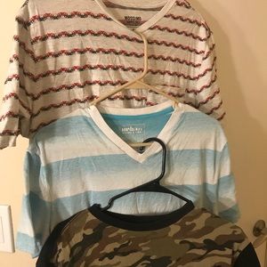 Three assorted large short sleeve tees